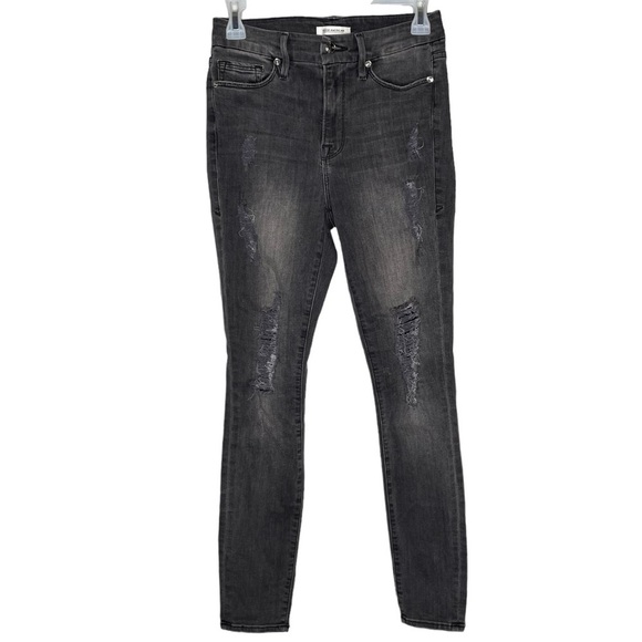 Good American skinny jeans good waist high rise distressed gray women’s size 26 - Picture 2 of 6